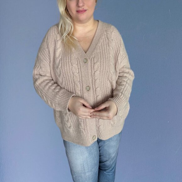 ON HOLD, *RARE* Jenni Kayne I Blush Fisherman Cable Knit Sweater - Picture 5 of 7